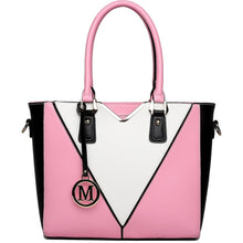 Miss Lulu Damen Handtasche Rosa V-Design Schultertasche