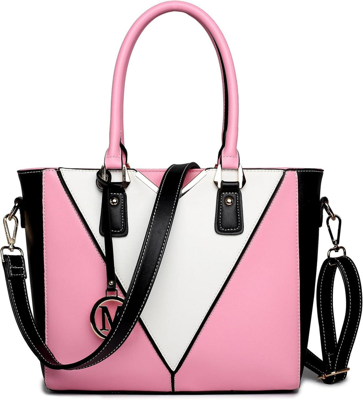 Handtasche Damen Schultertasche Shopper V-Design M Rosa