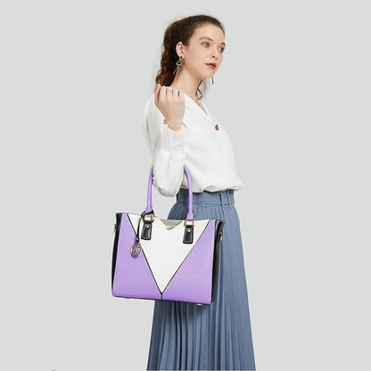 Miss Lulu Damen Handtasche Lila Synthetic Tasche in Lederoptik
