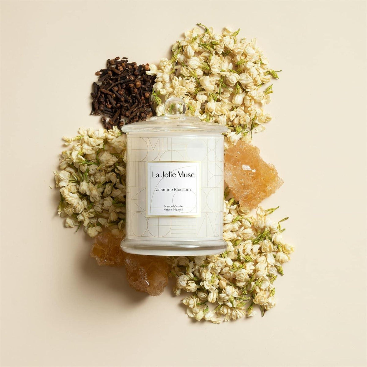Duftkerze Jasmin 280g Sojawachs Natürlich 50-65 Std Geschenk