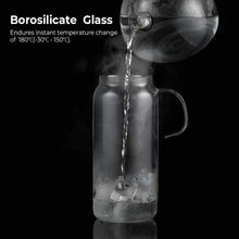 Glaskaraffe 1.5 Liter Wasserkrug mit Edelstahl Deckel