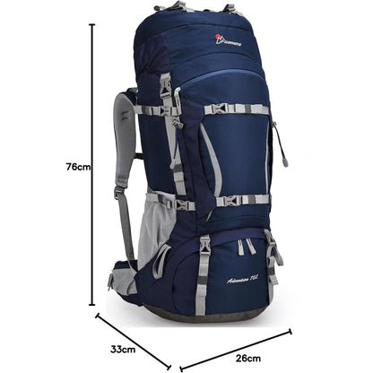 70L Trekkingrucksack mit Regenschutz für Damen und Herren