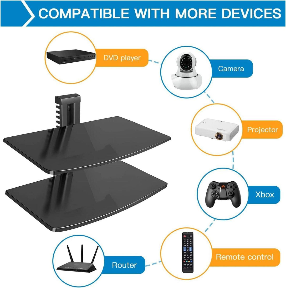Floating Regal Multimedia Wandregal TV Rack Glasregal