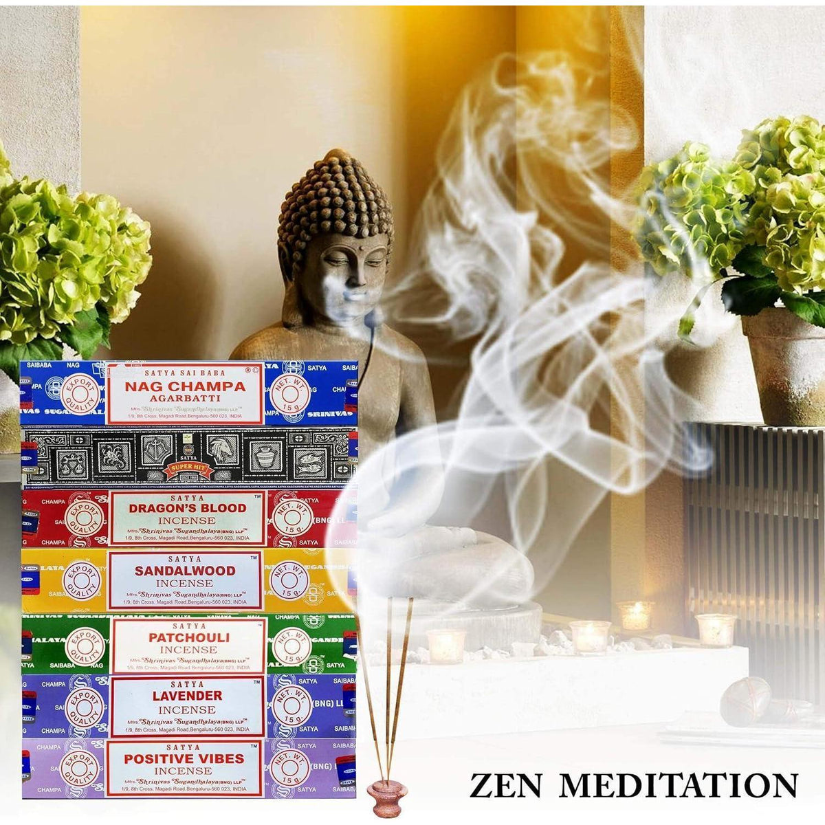 Räucherstäbchen Geschenkset 7 Düfte | Nag Champa, Sandelholz & mehr