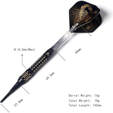 CUESOUL Black Scorpion Soft Dartpfeile Set 16g Deluxe Case