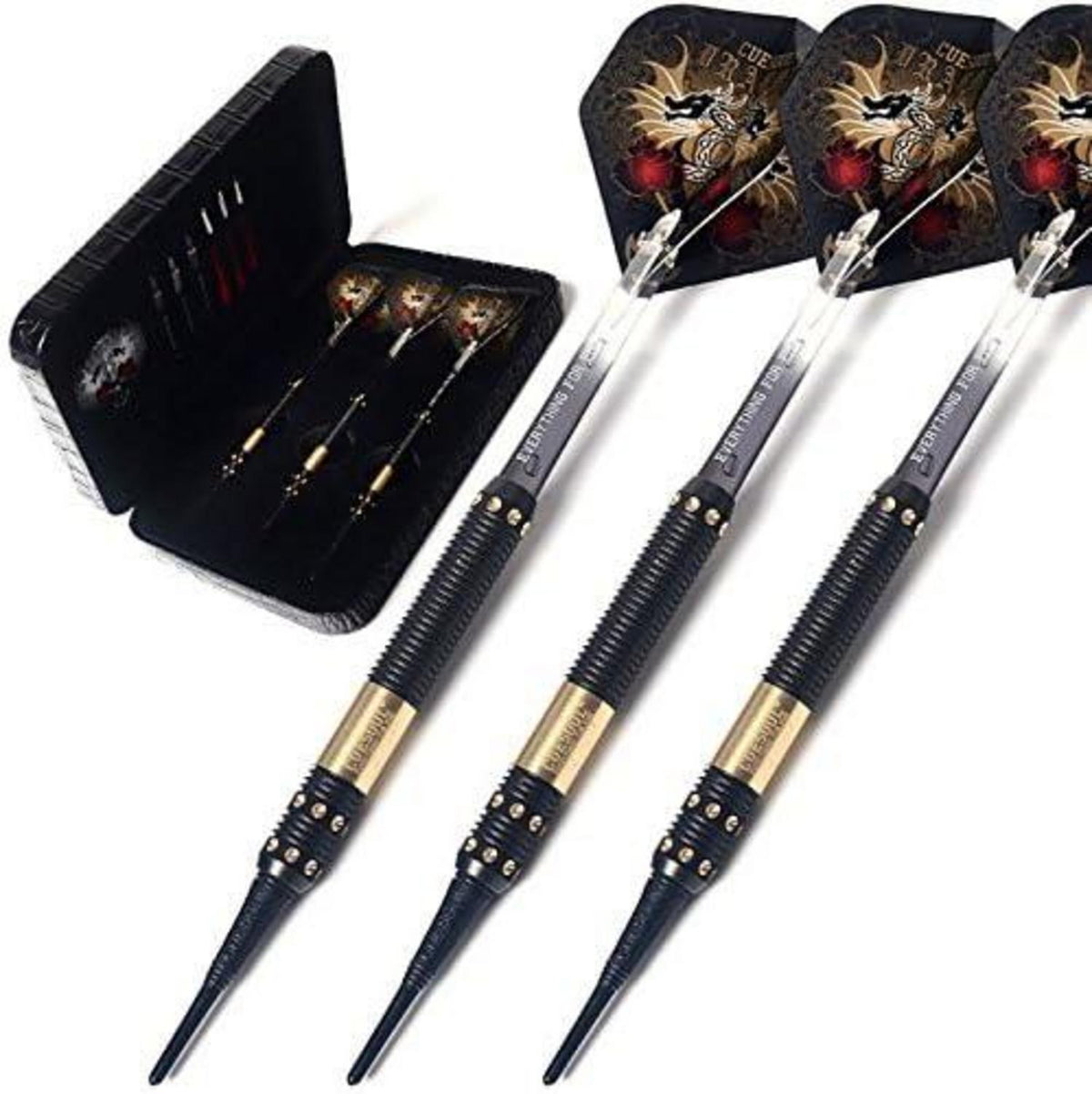 CUESOUL Dragon Deluxe Soft Dartpfeile Set Luxury Case 16g 3pcs Barrels