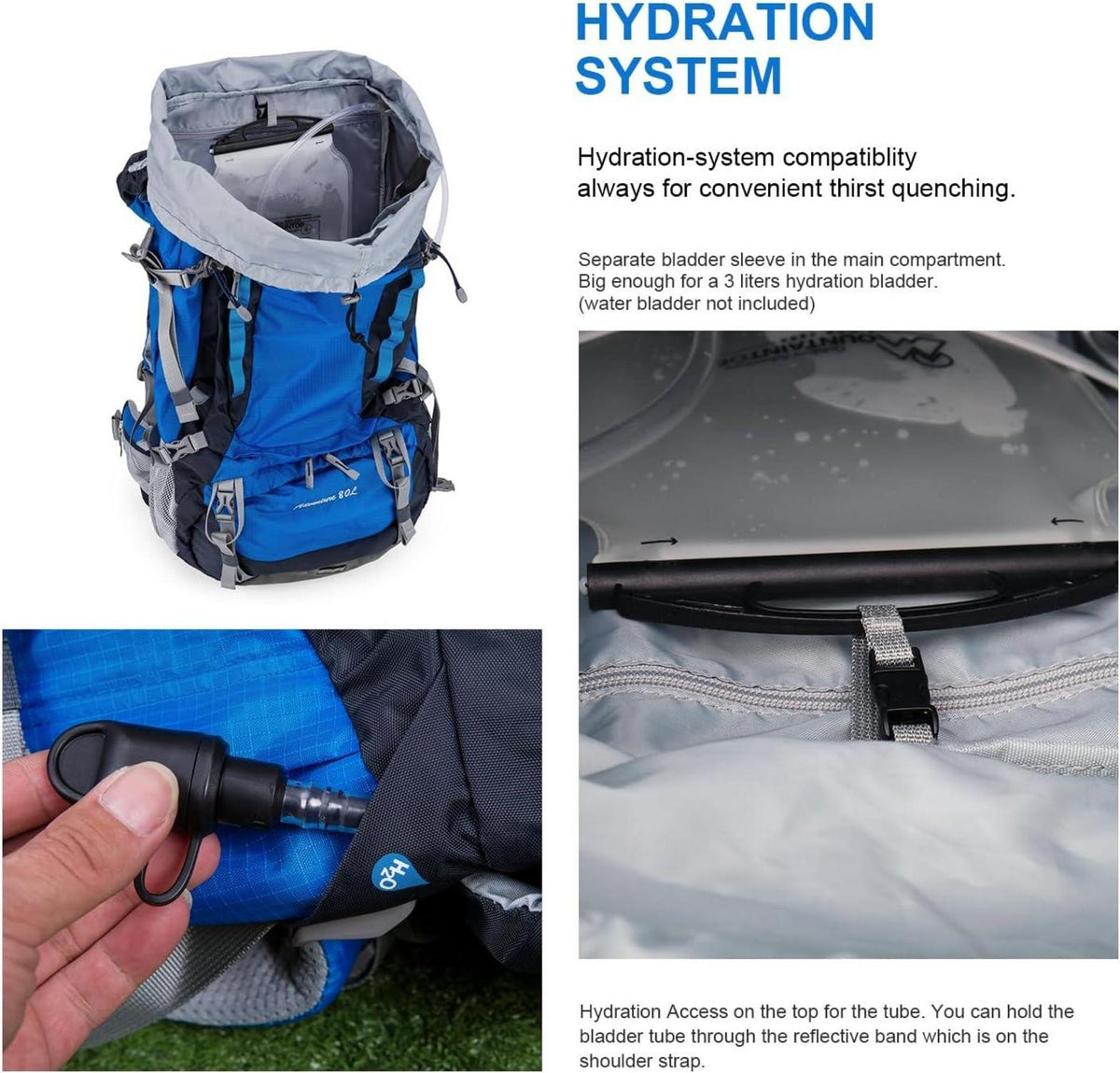 80L MOUNTAINTOP Trekkingrucksack Herren Damen Outdoor Camping Rucksack