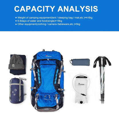 MOUNTAINTOP Trekkingrucksack 80L Herren Damen Wanderrucksack Outdoor mit Regenschutz