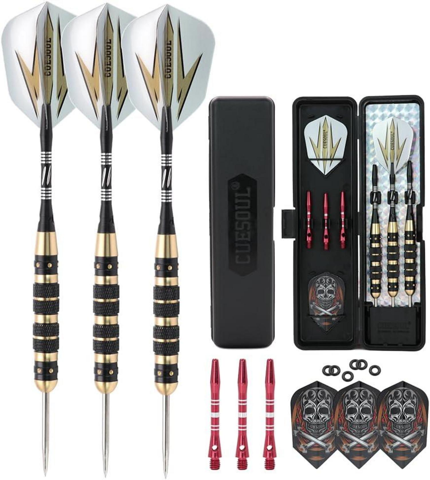 Steel Dartpfeile Schwarz Beschichtet Messing Fässer 20/23/26g