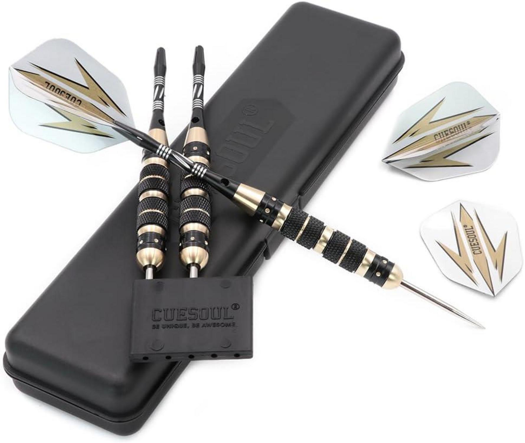 Steel Dartpfeile Set 20/23/26g Schwarz Beschichtung Messing Fässer ARCH-F1201