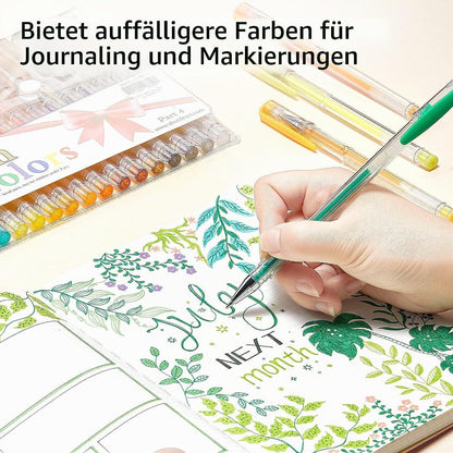 120 Gelstifte Set für Erwachsene & Kinder – Glitzer, Neon, Metallic