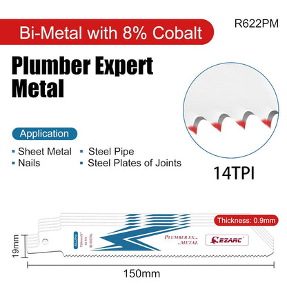 Bi-Metal Säbelsägeblätter 150mm 14TPI (5 Stück) für