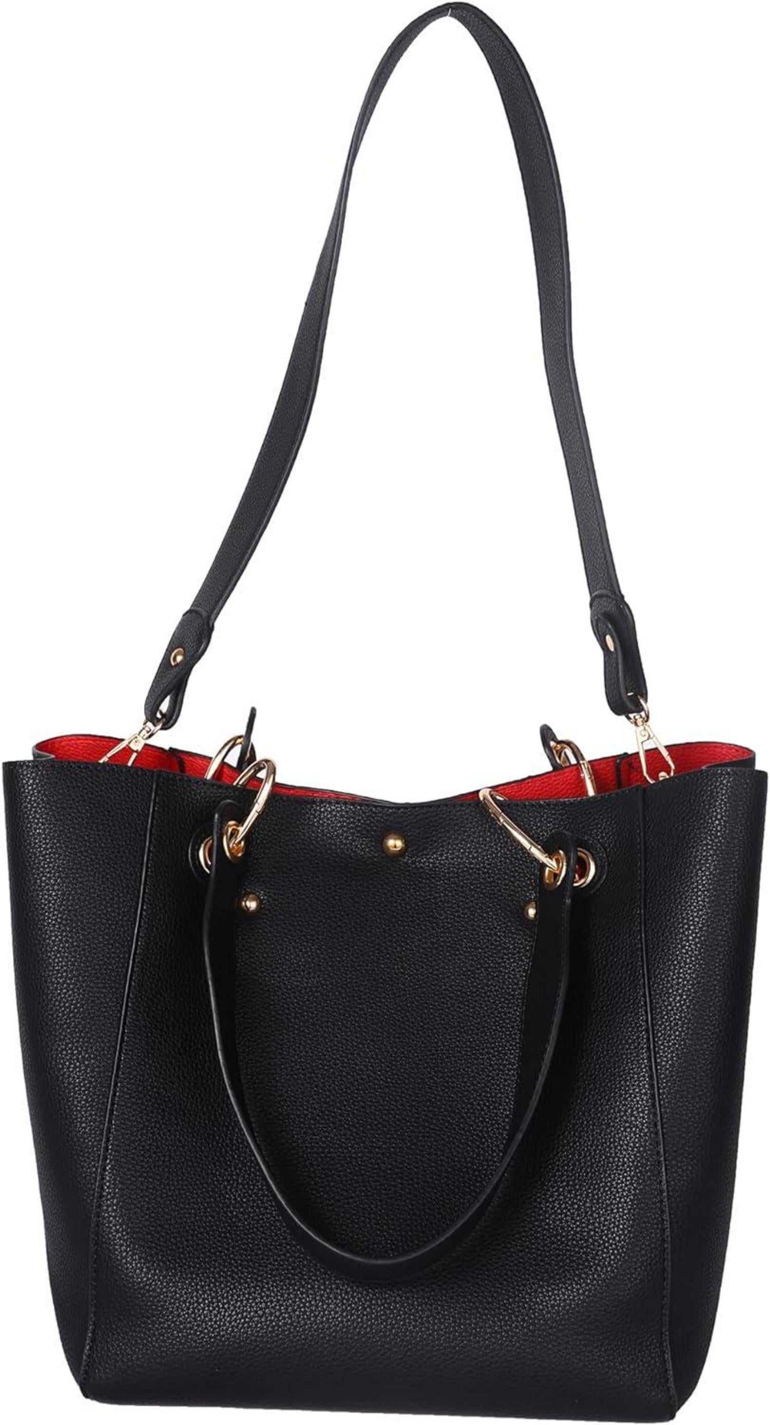 Große Damen Henkeltasche Leder Schultertasche Blau