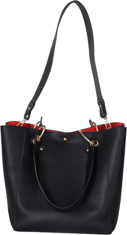 Große Damen Henkeltasche Leder Schultertasche Blau