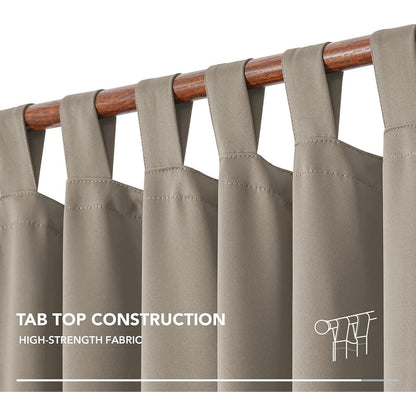 Verdunkelungsvorhang Schlaufen 175x140 cm, Taupe, 2er Set