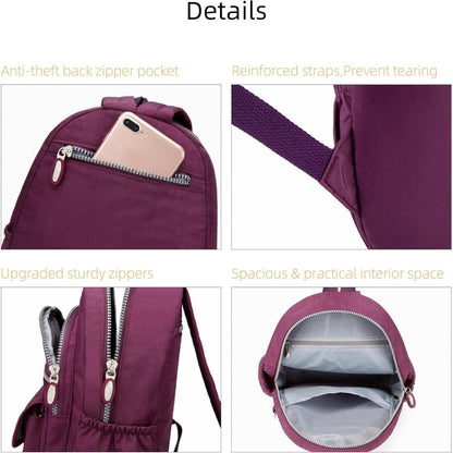 Mini Rucksack Damen & Mädchen, 7L, Violett, Leicht & Geräumig