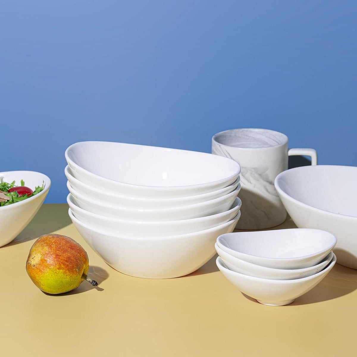 Müslischale Porzellan 475ml 6pcs Set Dessertschalen Salatschüssel