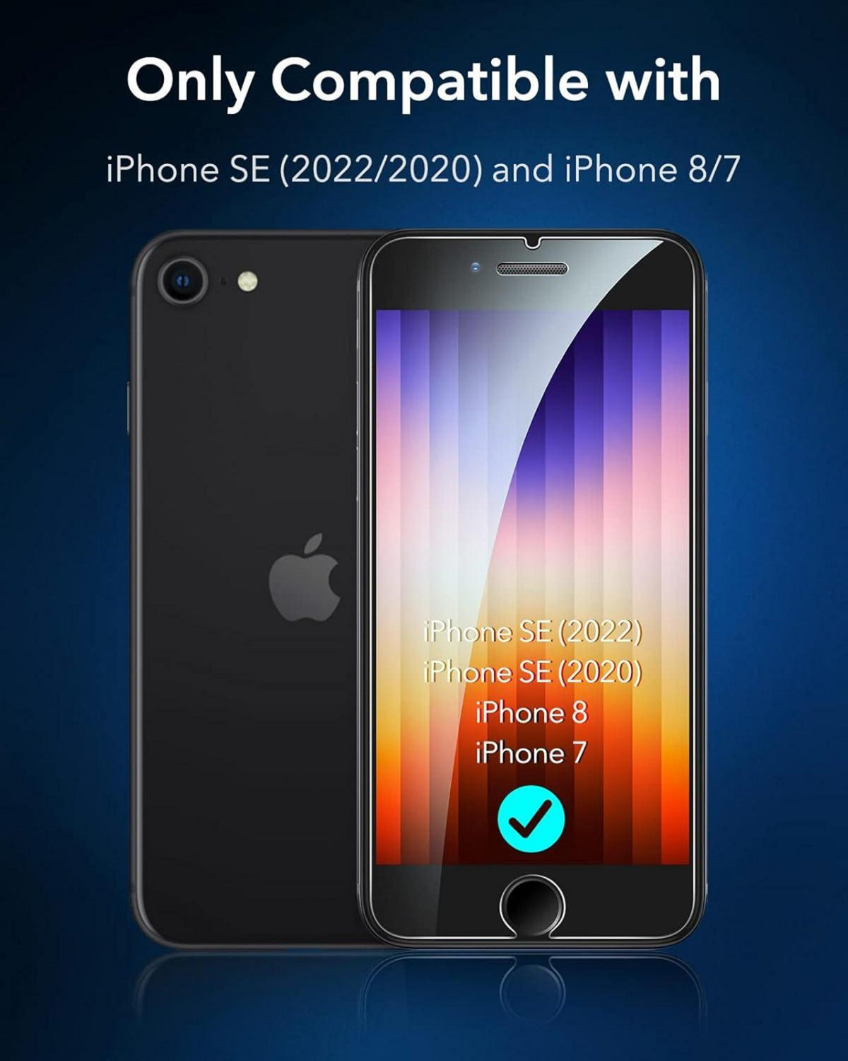 ESR Panzerglas Schutzfolie für iPhone SE 2022/2020/8/7, 2er