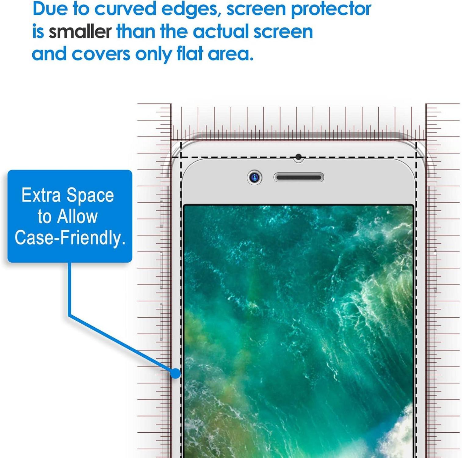 Displayschutzfolie aus gehärtetem Glas für iPhone 8/7, 2
