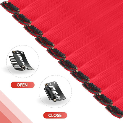 Rote Haarverlängerung Clip-In – 55cm, 10er Set