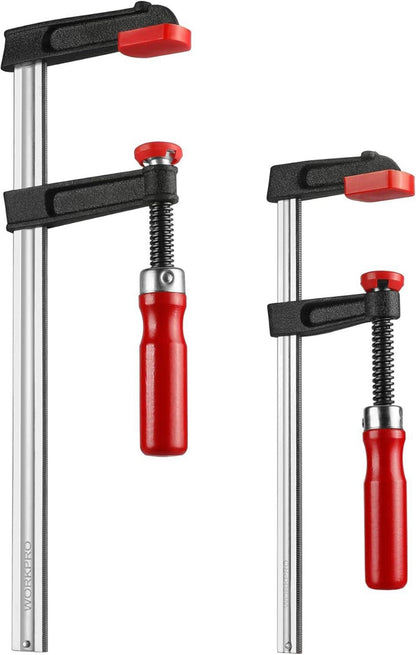 WORKPRO Schraubzwingen 2er Set 200mm/300mm Spannweite 272kg Spannkraft