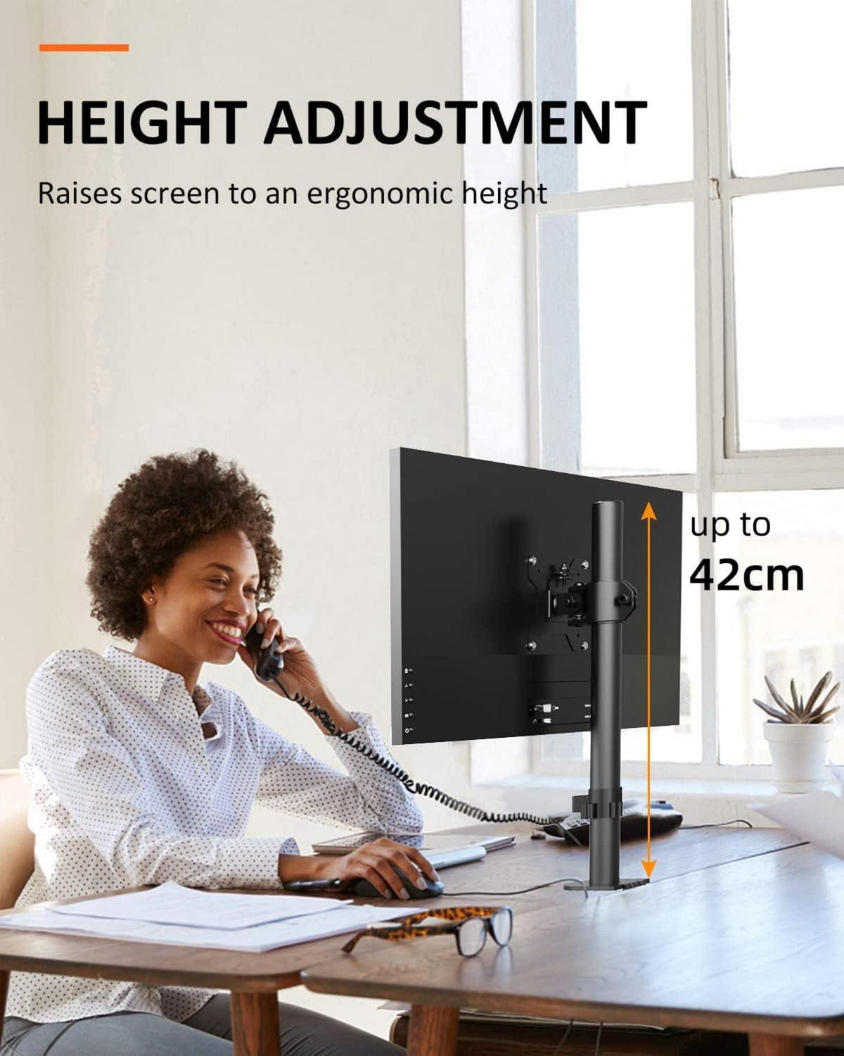 Monitor Halterung für 13-27 Zoll Bildschirme Neigbar Schwenkbar Höhenverstellbar