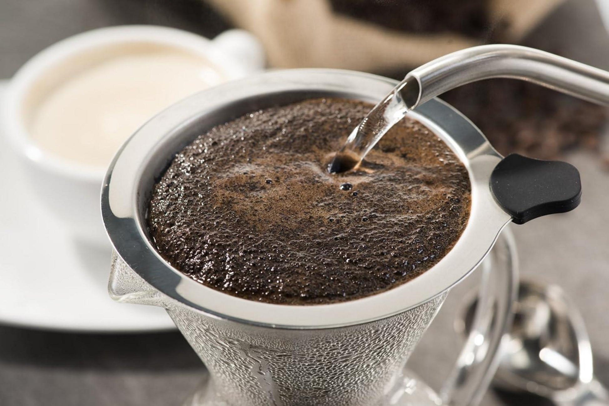 Apace Living Pour Over Kaffeebereiter mit Glaskaraffe, Edelstahlfilter (800
