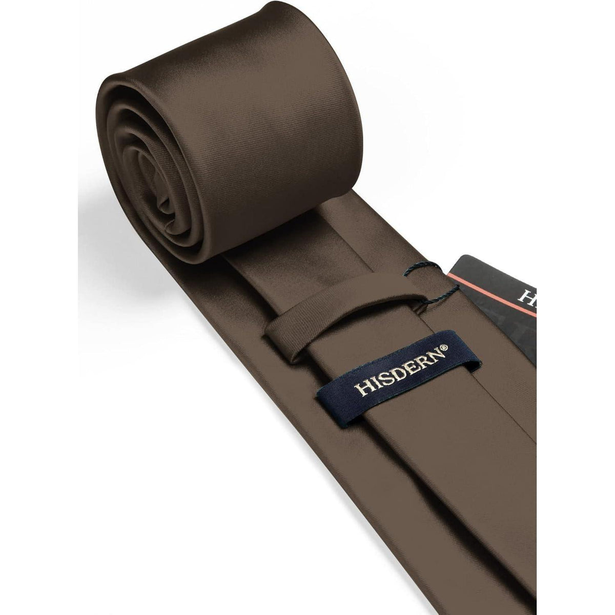 Herren Krawatten-Set mit Einstecktuch, Braun