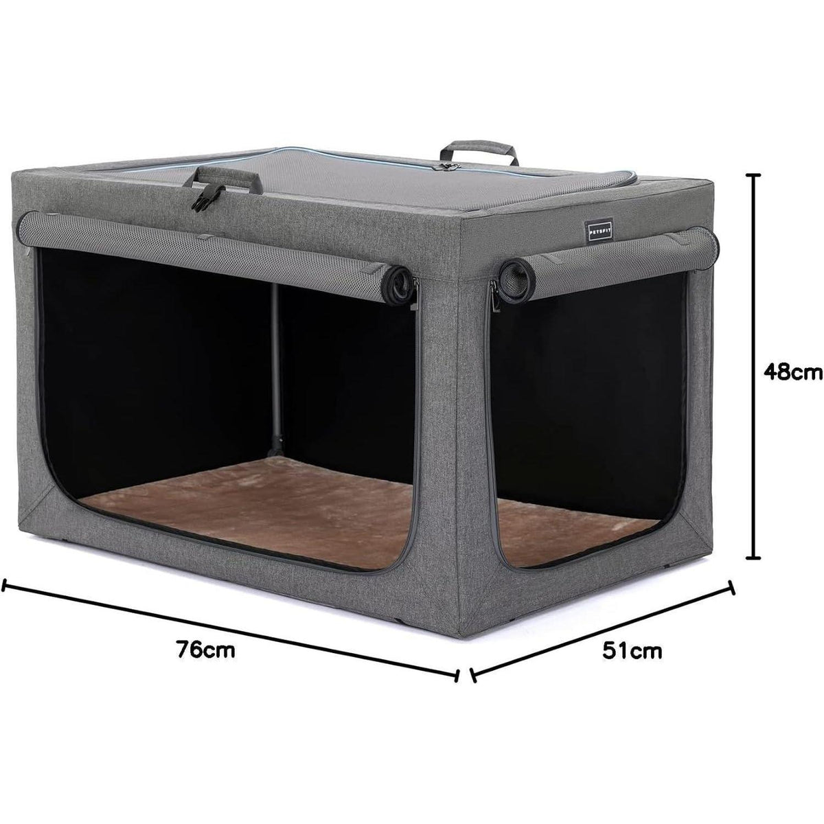 Faltbare Hundebox Grau L – Komfortabler Schlafplatz & Transport