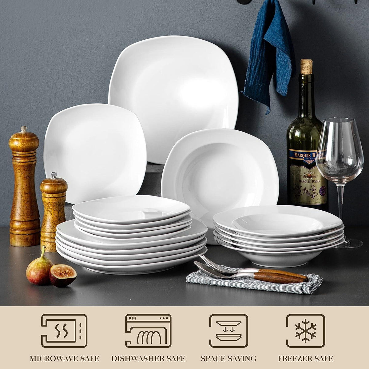 Porzellan Tafelservice Set 18-tlg. für 6 Personen