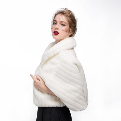 Kunstpelz Bolero Schal Stola für Braut Hochzeit Winter