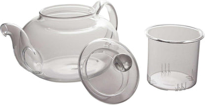 Beddingleer Teekanne aus Glas 600 mL Teebereiter mit 6 Tea Tassen und Wärmer