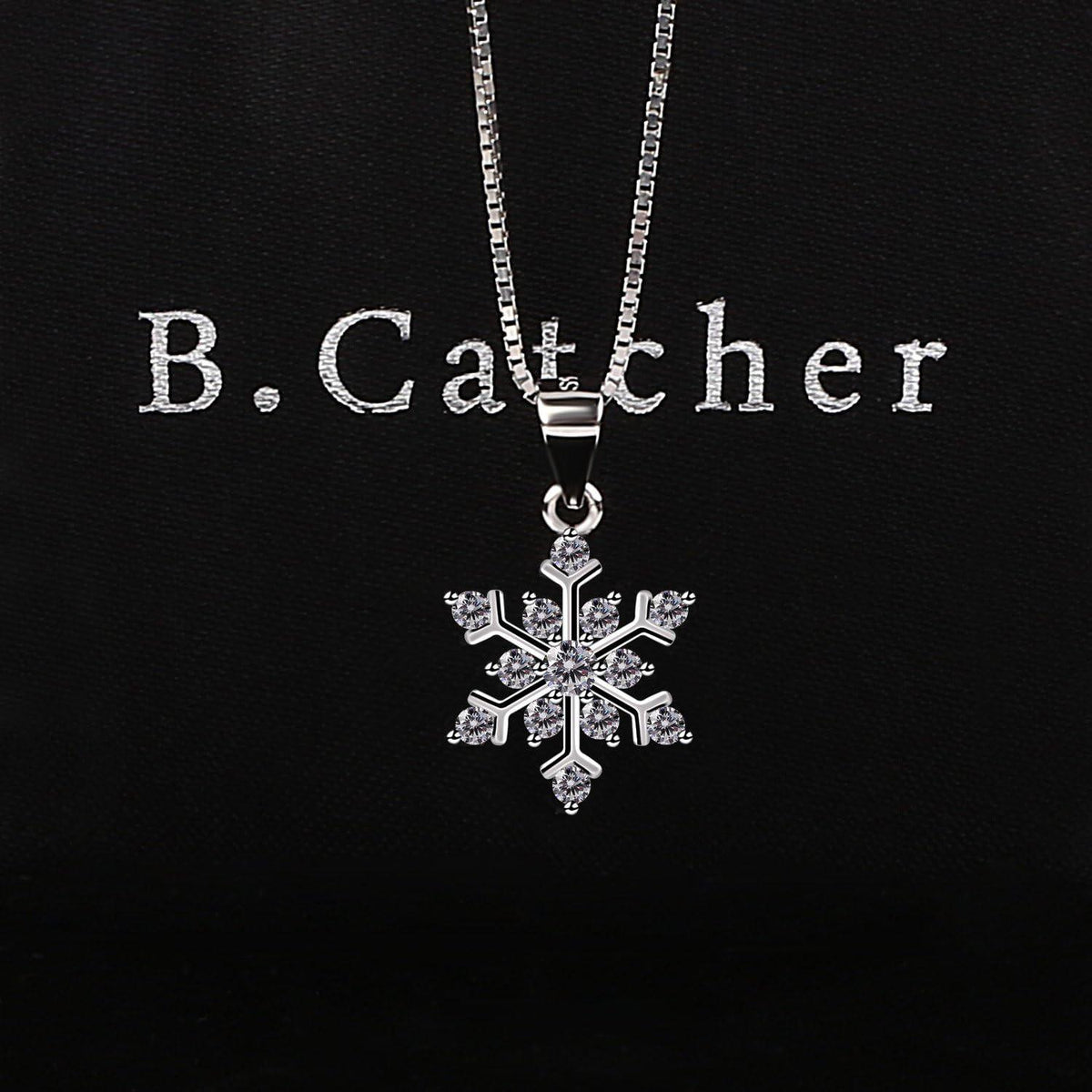 Halskette Schneeflocken Damen 925 Sterling Silber Valentinstag Geschenk 45cm