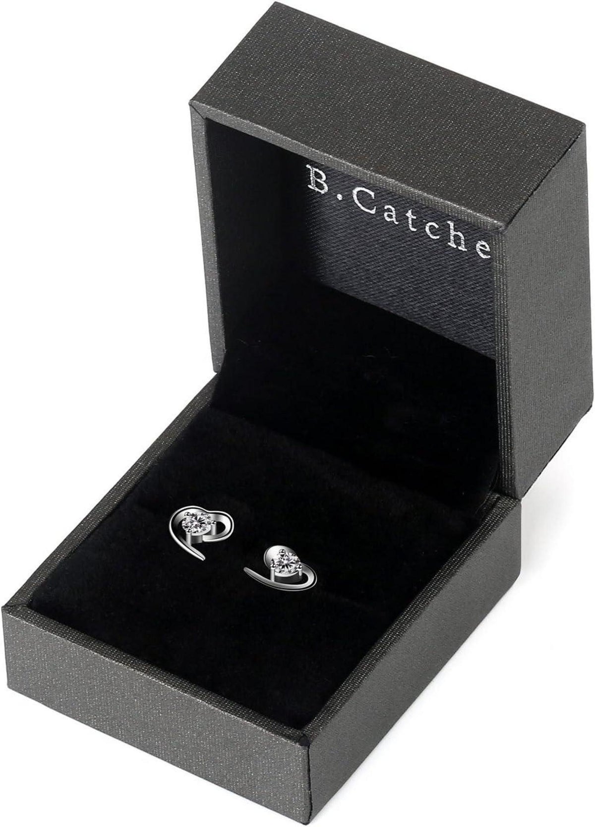 Herz Ohrringe 925 Sterling Silber Zirkonia Ohrstecker Damen-Schmuck
