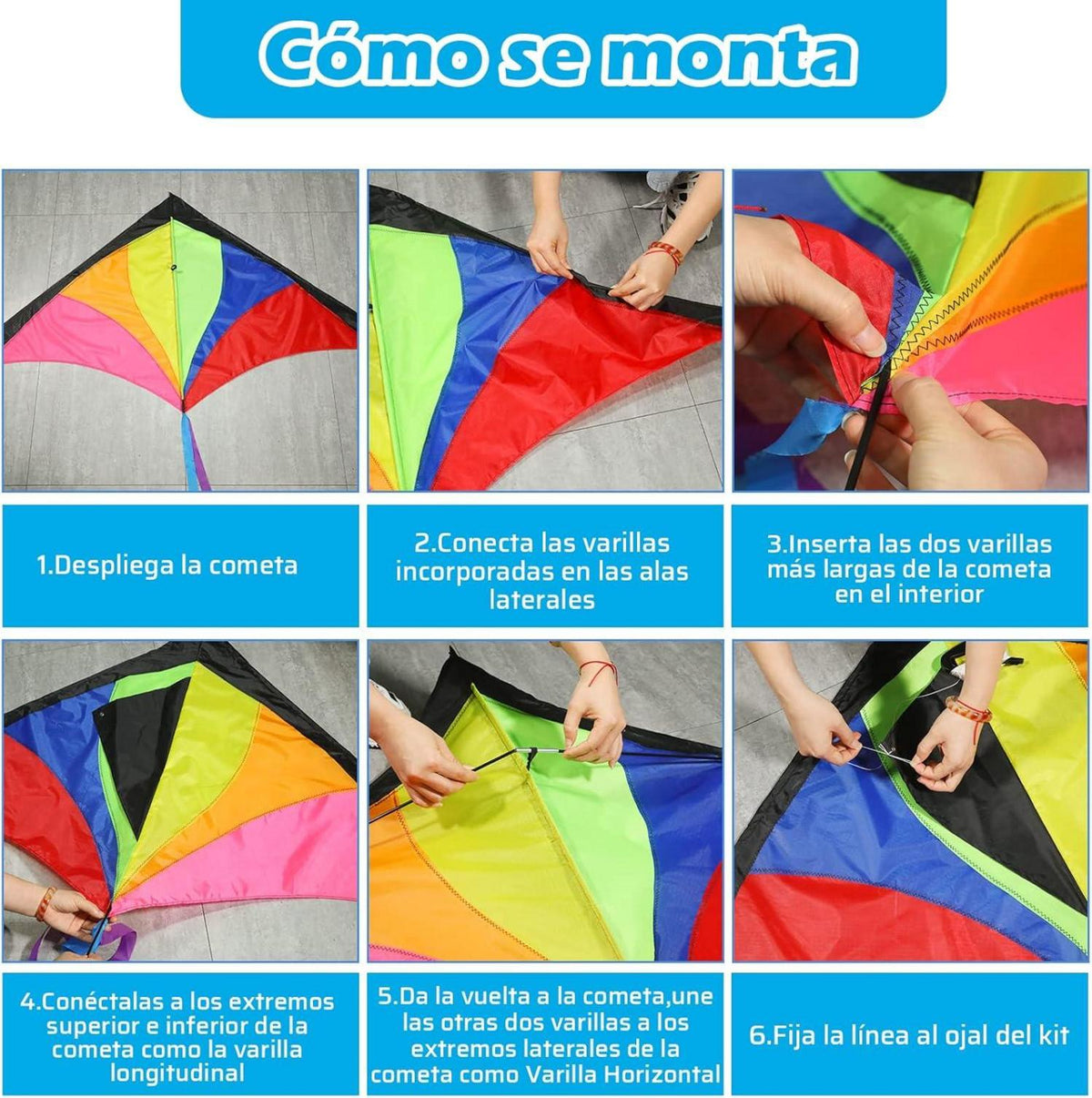 Anpro Große Kite für Kinder und Erwachsene 150cm - Stark und leicht zu fliegen