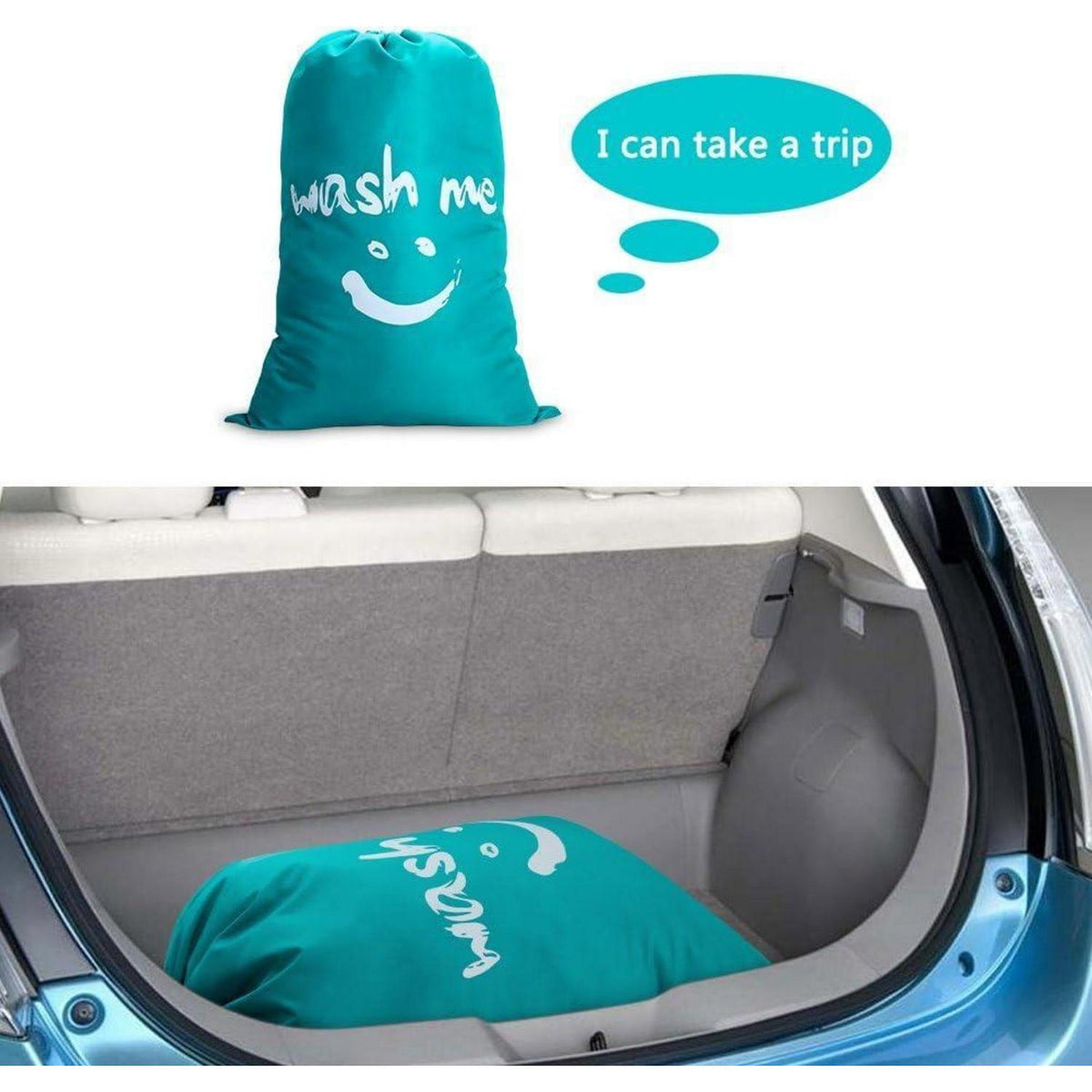 Wäschesack Reise faltbar – 120L Wäschebeutel Blau