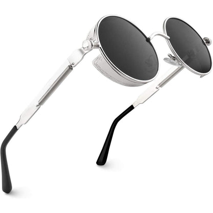 CGID Retro Runde Sonnenbrille Polarisiert Vintage Steampunk