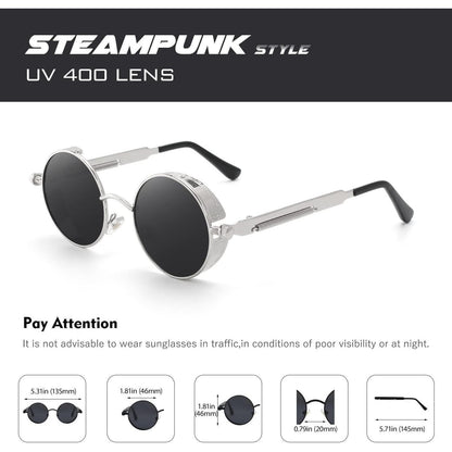 CGID Retro Runde Sonnenbrille Polarisiert Vintage Steampunk