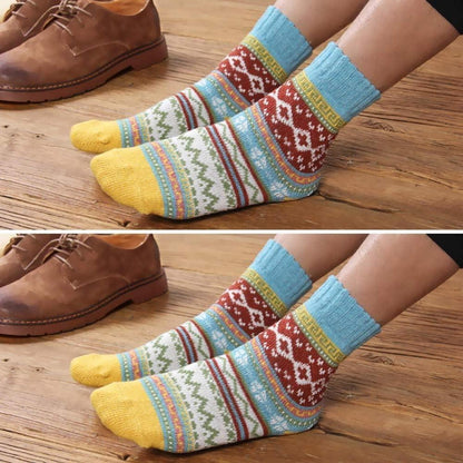 Justay 5 Paare Wollsocken Damen Warme Dicke Stricksocken 35-41 Wintersocken