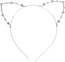 Stirnband mit Katzenohren Strass für Maskerade & Party