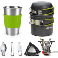 Odoland Camping Geschirr Set 9-teilig Aluminium Outdoor