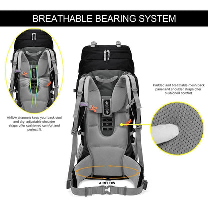 Trekkingrucksack 80L Wanderrucksack Herren Damen mit