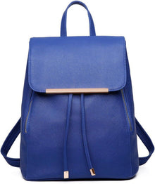 Damen Kunstleder Elegant Rolltop Tunnelzug Cityrucksack