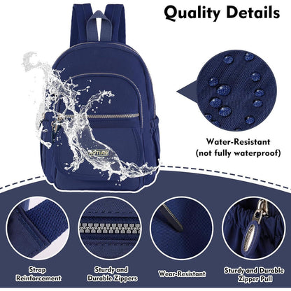 Mini Rucksack Damen & Mädchen, 7L, Blau, Leicht & Geräumig