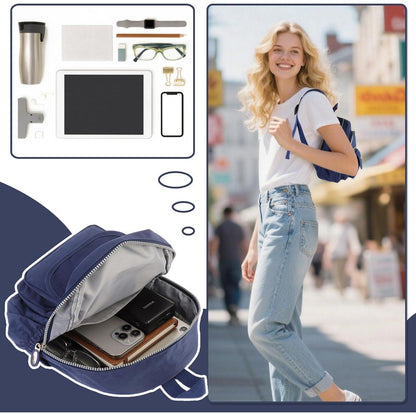 Mini Rucksack Damen & Mädchen, 7L, Blau, Leicht & Geräumig