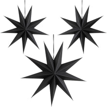 Papier Stern Schwarz 3er Set 30cm Faltsterne Weihnachtsstern