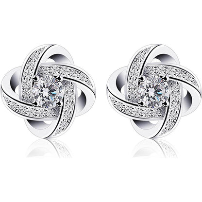 B.Catcher Ohrringe Damen 925 Silber Zirkonia Twist-Würfel