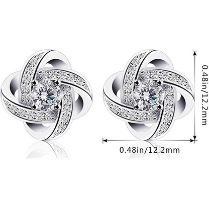 B.Catcher Ohrringe Damen 925 Silber Zirkonia Twist-Würfel
