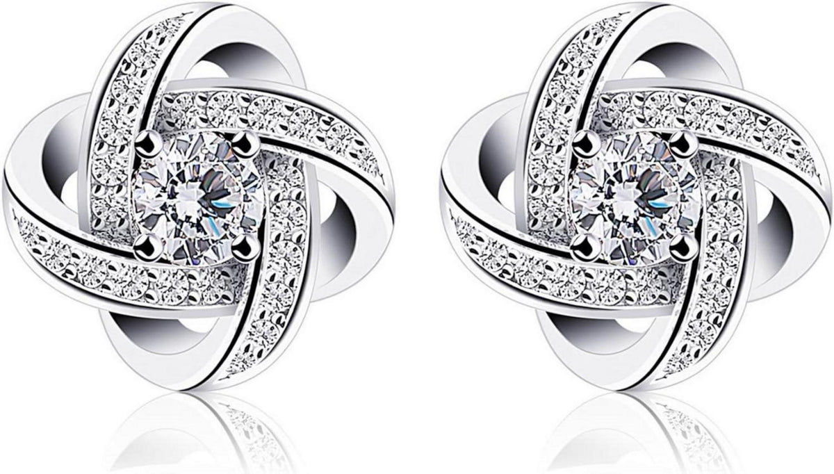 B.Catcher Ohrringe Twist-Würfel Zirkonia Damen 925 Silber