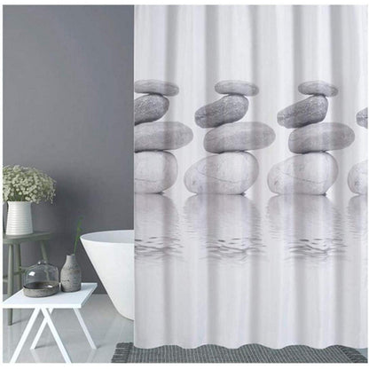 Goldbeing Duschvorhang 200x200 Textil Grau Schimmelresistent